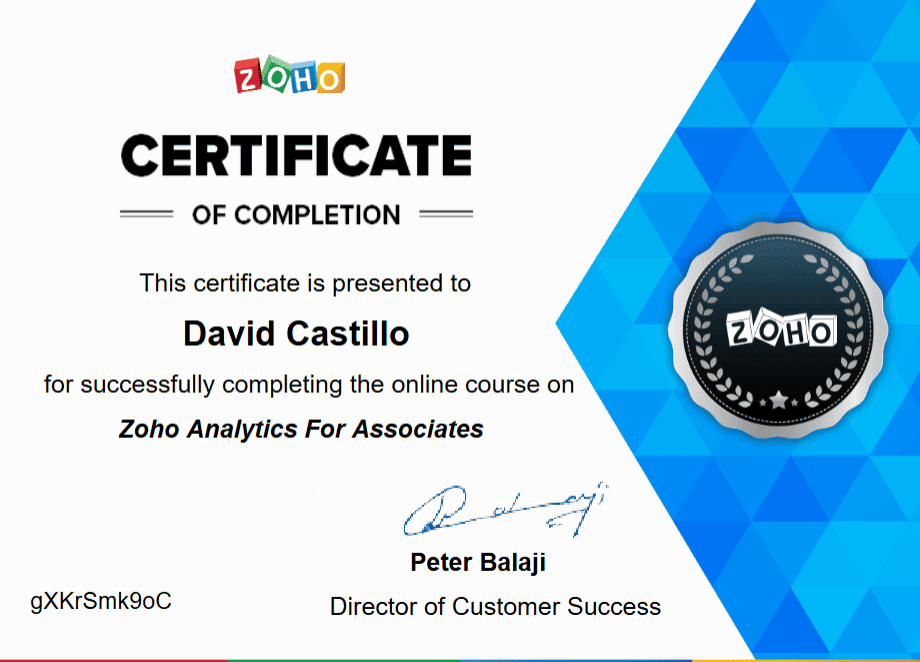 Zoho_Analytics_Certificate_David_Castillo-1
